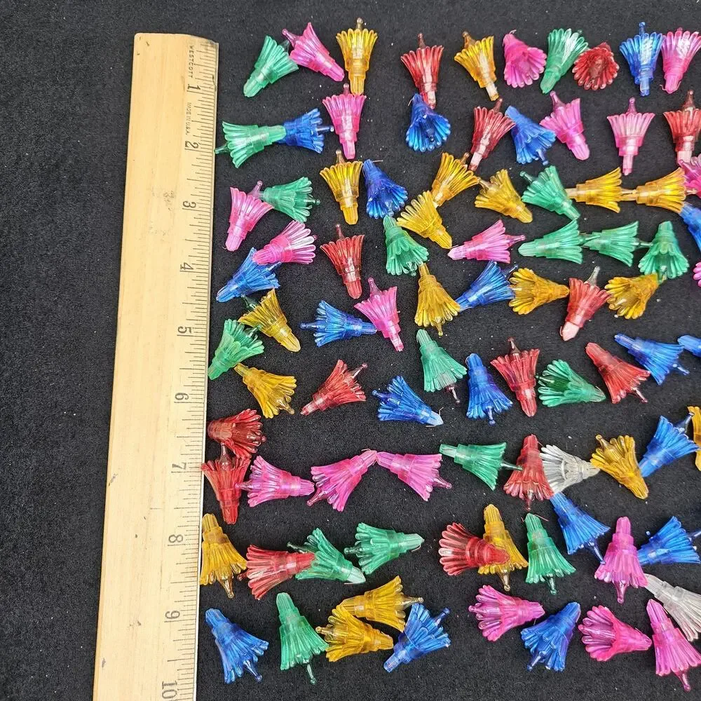 Vintage Christmas Tree Light Flower Reflector Lot 118 Pieces Plastic‎ Multicolor